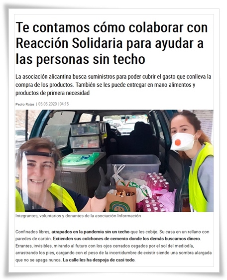 cómo colaborar con Reacción Solidaria para ayudar a las personas sin ...